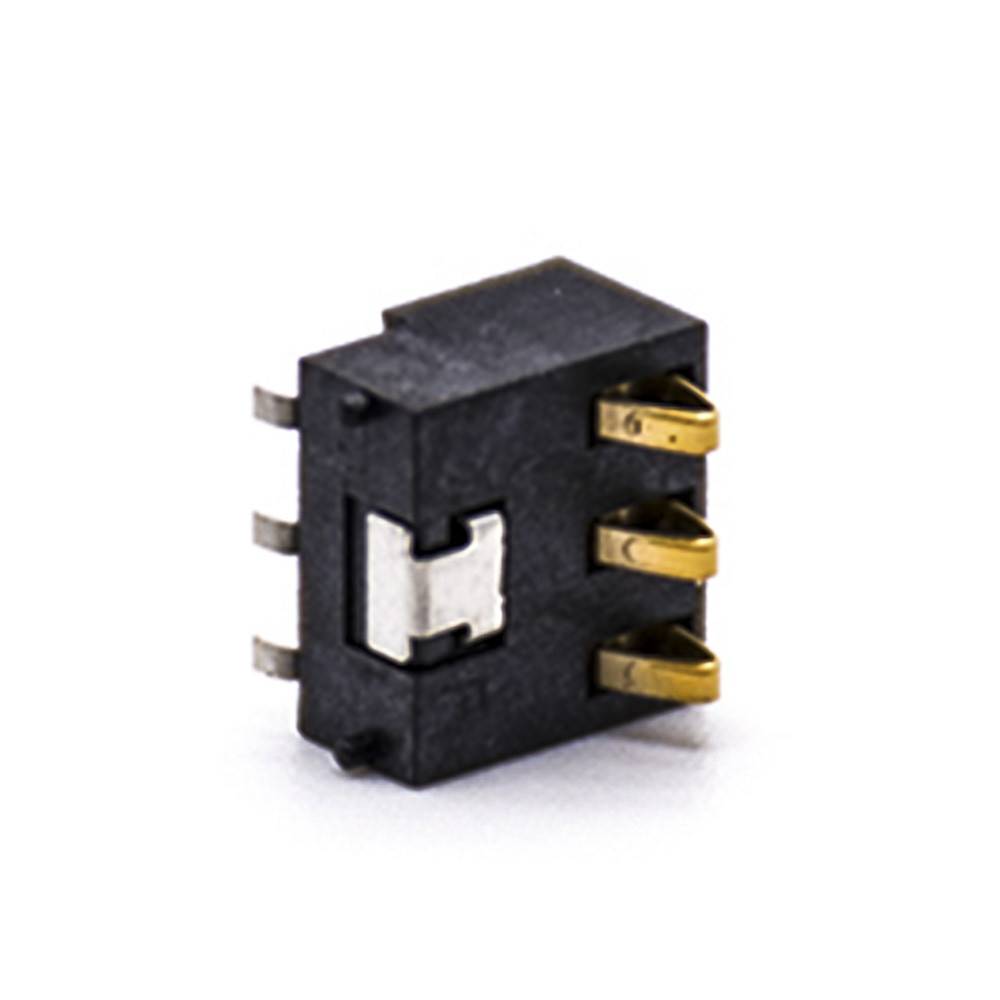 3 Pin DC Power Connector 7.0H Gold Plating PCB Mount 2.5PH Horizontal Battery Connector