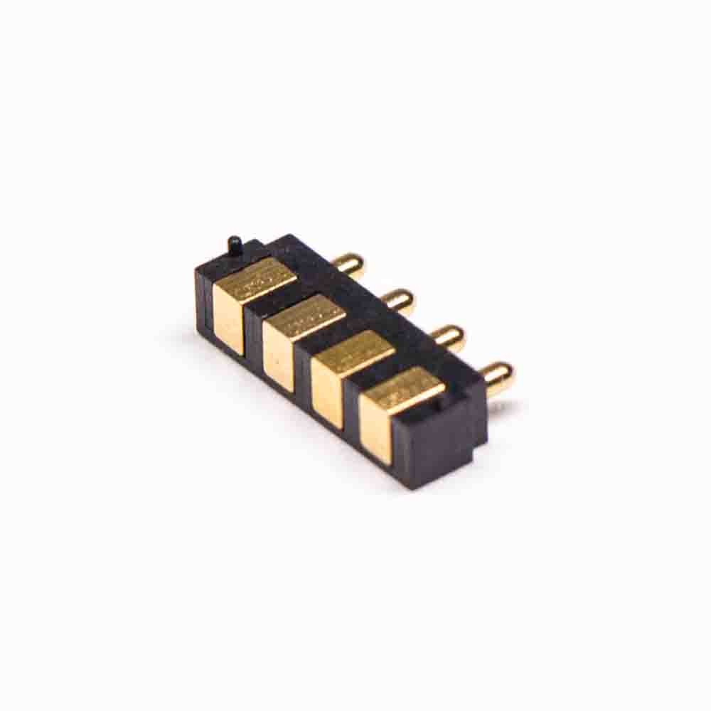 4 Pin Pogo Connector Multi Pin Series 2.5MM Solder Flat Type 4 Pin Brass Gold Plating