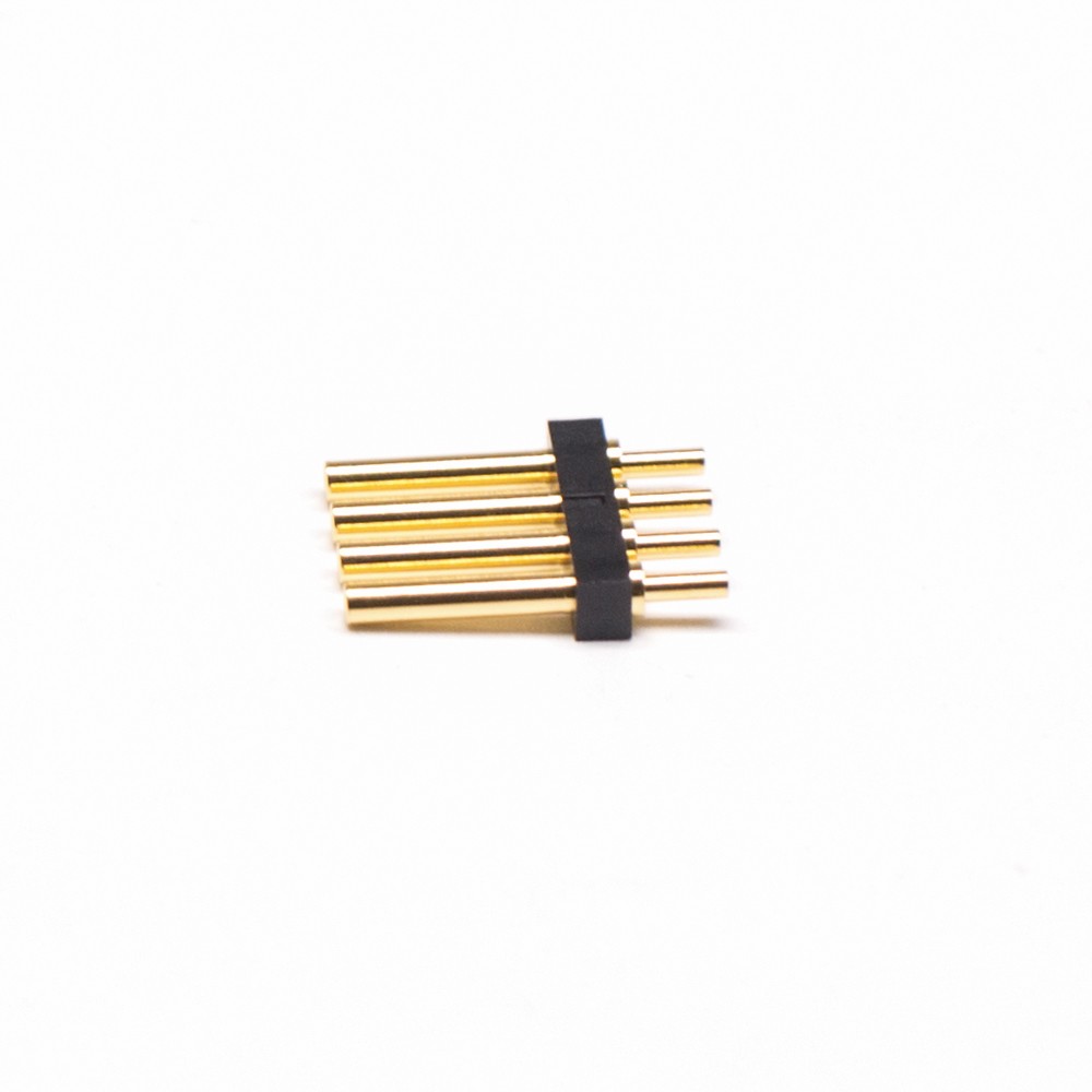 Pogo Pin Connector 4 Pin T Type Brass Gold Plating 2.5MM Pitch Single Row Thickness 2MM