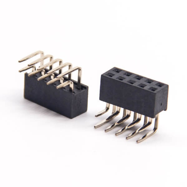 10pcs Header 10 Pin Dual Row 1X10 Pin 90 Degree DIP Type PCB Mount