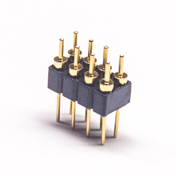 10pcs 8 Pin Header 2X4 Dual Row Circular Holes 180 Degree 2.54mm Gap DIP Type