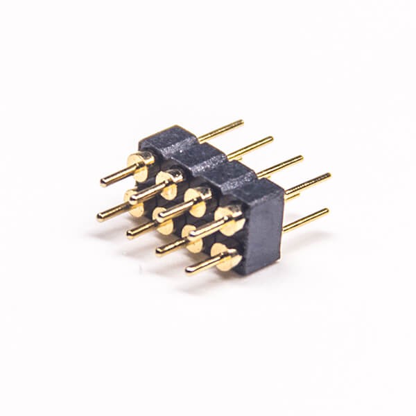 10pcs 8 Pin Header 2X4 Dual Row Circular Holes 180 Degree 2.54mm Gap DIP Type