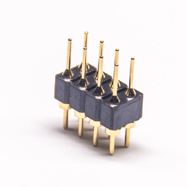 10pcs 8 Pin Header 2X4 Dual Row Circular Holes 180 Degree 2.54mm Gap DIP Type