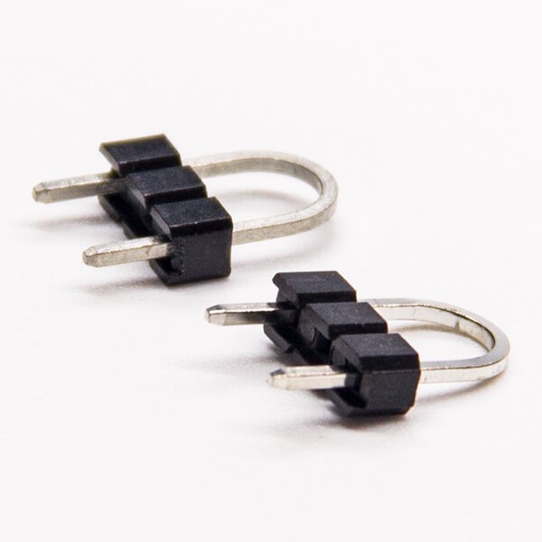 2.54mm Pin Header Single Row U Type 2 Pin Through Hole (2pcs)