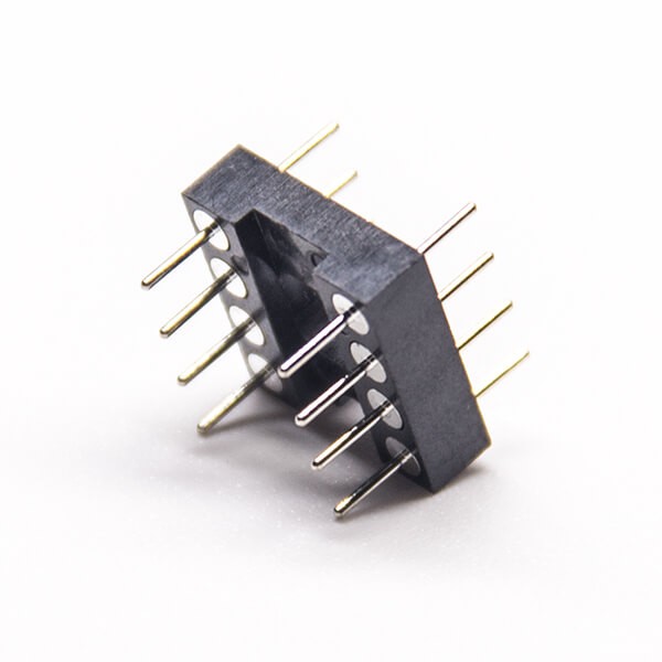 5pcs Round Pin Headers Straight Double Row 2.54mm DIP Type