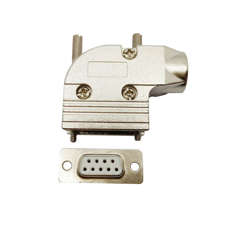D SUB 9 Shell L Type Right Angled Male RS232 serial port Zinc Alloy Silver