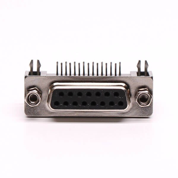 15 Pin D Sub Female Connector Right Angle Staking Type for PCB Mount