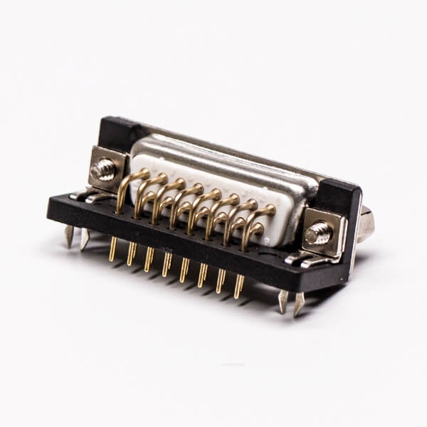 15 Pin D SUB Male Cable Connector Solder Type Right Angled with Staking 20pcs