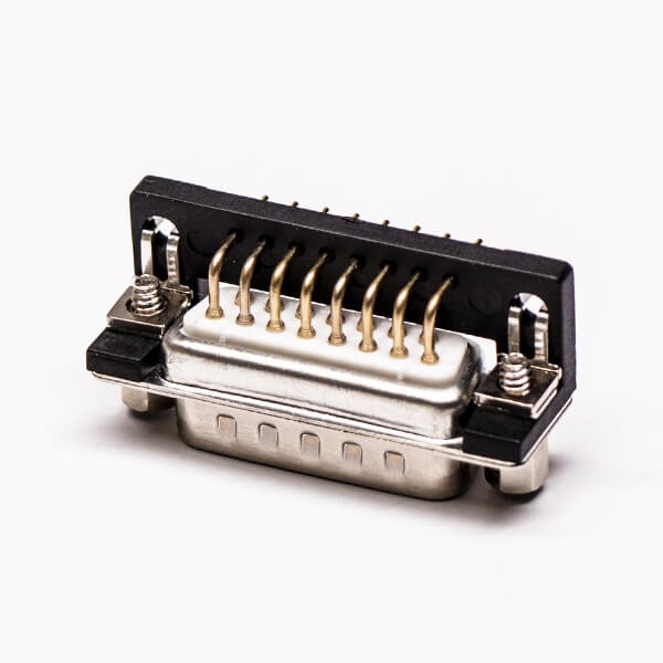 15 Pin D SUB Male Cable Connector Solder Type Right Angled with Staking 20pcs