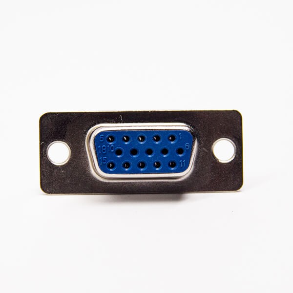 15 Pin D SUB Straight Connector Female Bule Solder Type for Cable