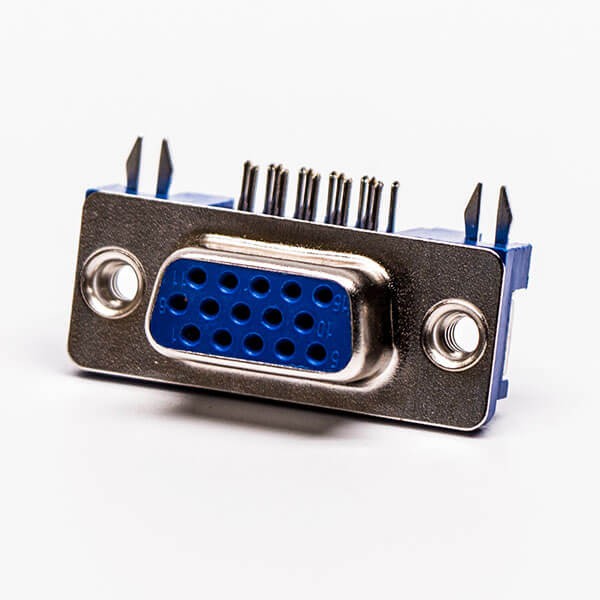 15 Pin HD D sub 90° Degree Blue 3.08 Staking Type Though Hole 20pcs