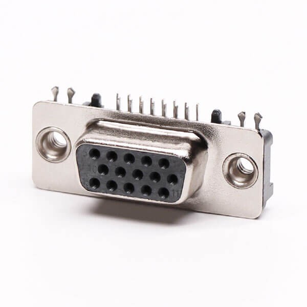 15 Pin HD D-sub Jack Right Angled Though Hole Black staking type 20pcs