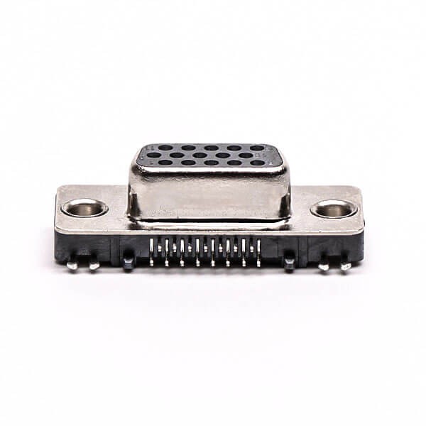15 Pin HD D-sub Jack Right Angled Though Hole Black staking type 20pcs