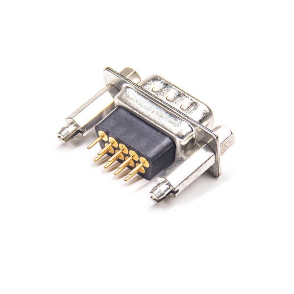 9 pin d sub Connector Male Straight Type For PCB Mount Machined Contacts