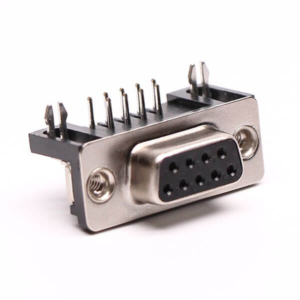 9 Pin D Sub Female Connector Right Angle Staking Type for PCB Mount