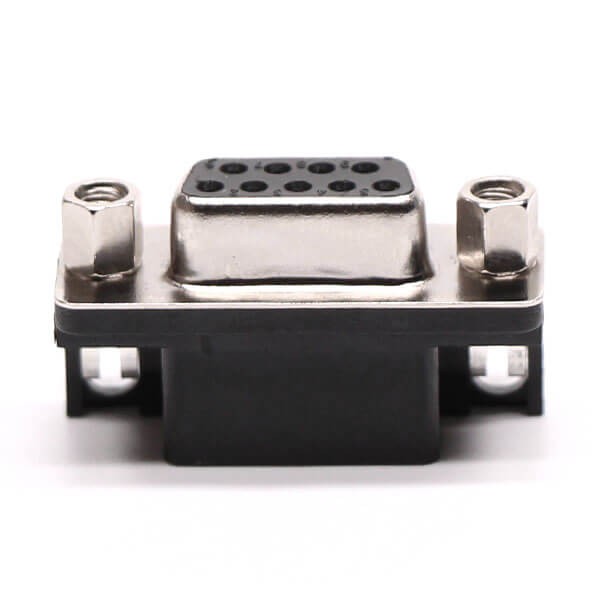 9 Pin Female Solder D Sub Connector RA Solder Type for PCB with Stamped Pin 20pcs