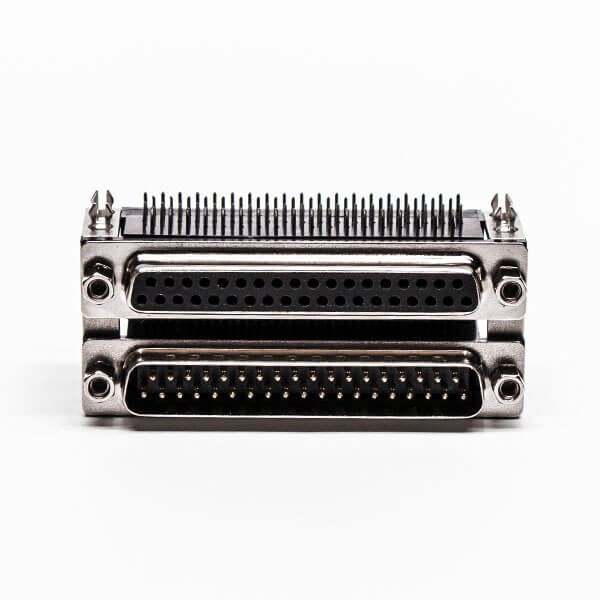 D Sub 37 Male Female Connector to Audio R/A Stacked Type Black Socket