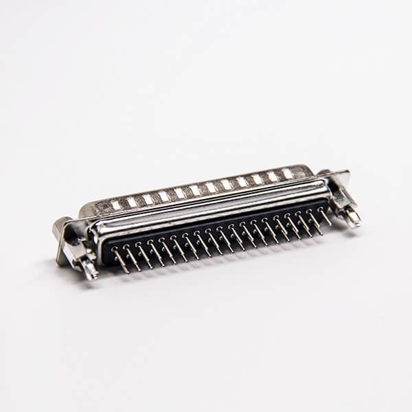 D SUB 37 Pin Male Connector Through Hole for PCB Mount Staking Type 180 Degree