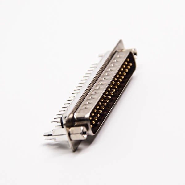 D SUB 37 Pin Male Connector Through Hole for PCB Mount Staking Type 180 Degree