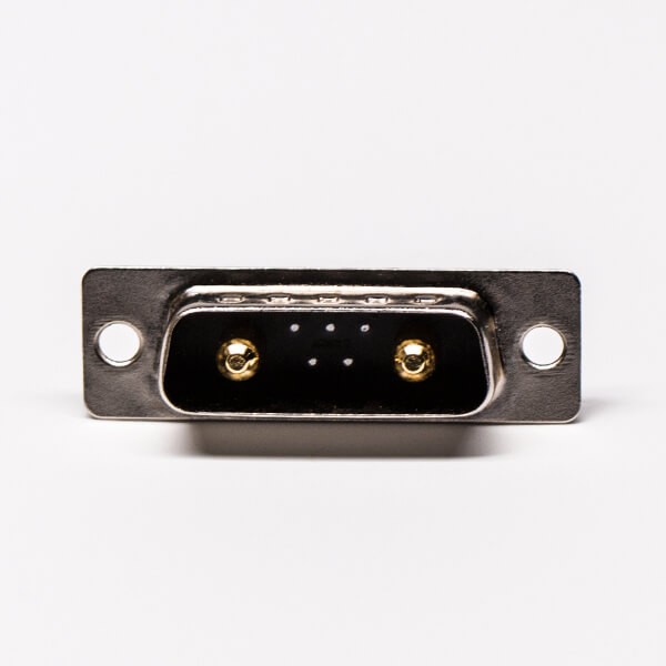 D SUB 7w2 Power Connector Male Straight Solder Type for Cable with Staking