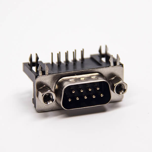 D SUB 9 Pin Connector Male Right Angled Staking Type Through Hole with Harpoon 20pcs
