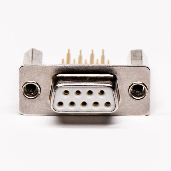 D sub 9 Pin Female Connector 180° Through Hole staking Type