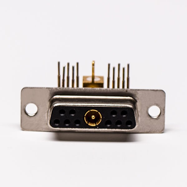 D SUB Coaxial Connector 11W1 Right Angled Solder Type Receptacle For PCB Mount