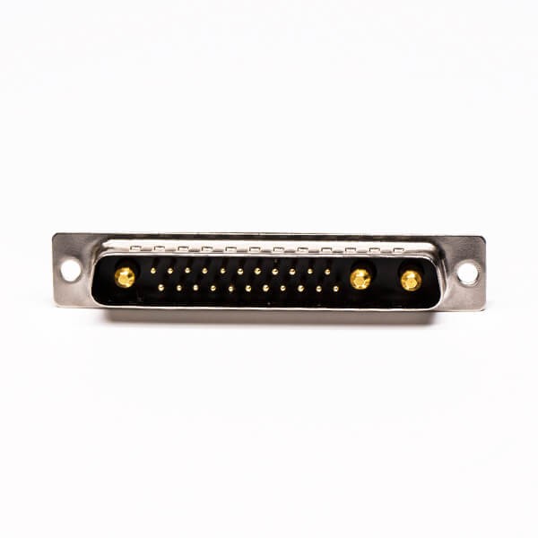 D SUB Connector Male 25W3 Solder Type 180° High Current for Cable with Staking