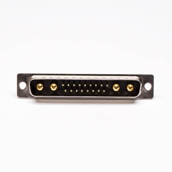 D SUB Male Connector Power 21W4 180° Solder Type for Cable with Staking
