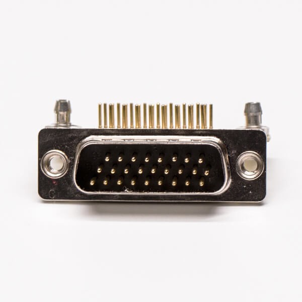 D sub Right Angle Plug 8.89 Staking type 26 Pin Machined Pin PCB Mount