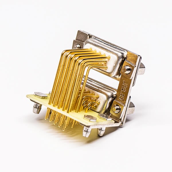 D SUB Stacked Connector 15Pin Male 90° 19.05 Staking type White Receptacle For PCB Mount