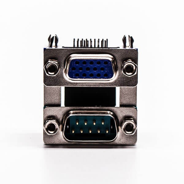 D sub Stacked Connector Degree Staking Type Though Hole for PCB Mount