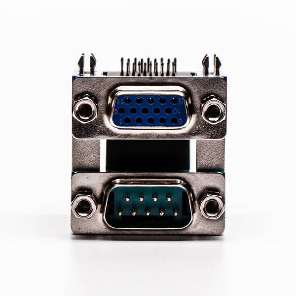 DB Stacked 90° Degree Staking Type Connector for PCB Mount