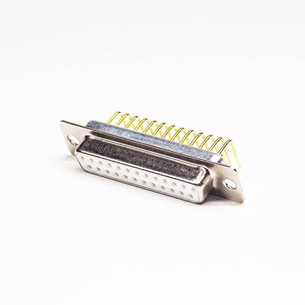 Machined Pin 25 Pin Female D sub Connector Staking Type for PCB Mount