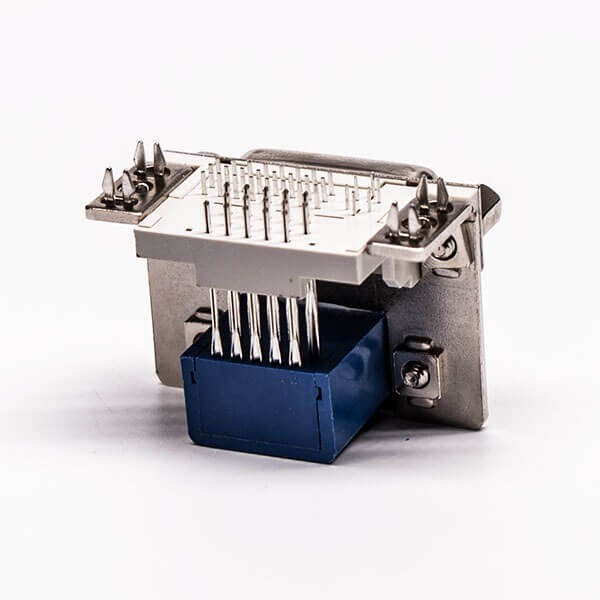 DVI 24 1 Female to VGA Female 15 Pin Blue 90° Stacked Type for PCB Mount