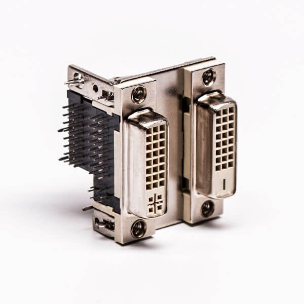 DVI 24+5 24+1 Connector R/A Female White Stacked Type for PCB Mount