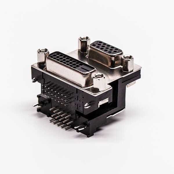 DVI and VGA Female Right Angled Staking Type
