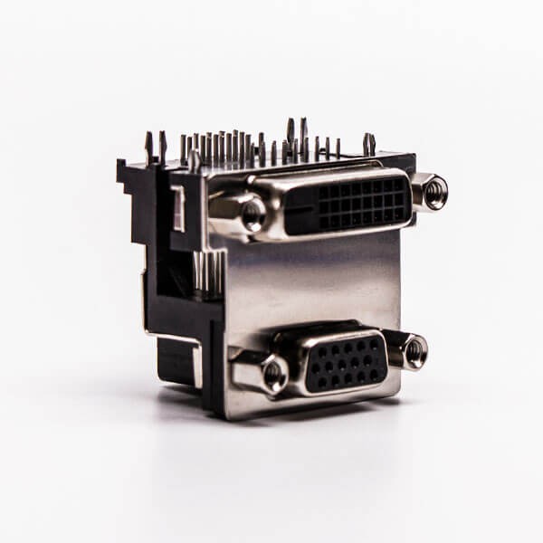 DVI and VGA Female Right Angled Staking Type