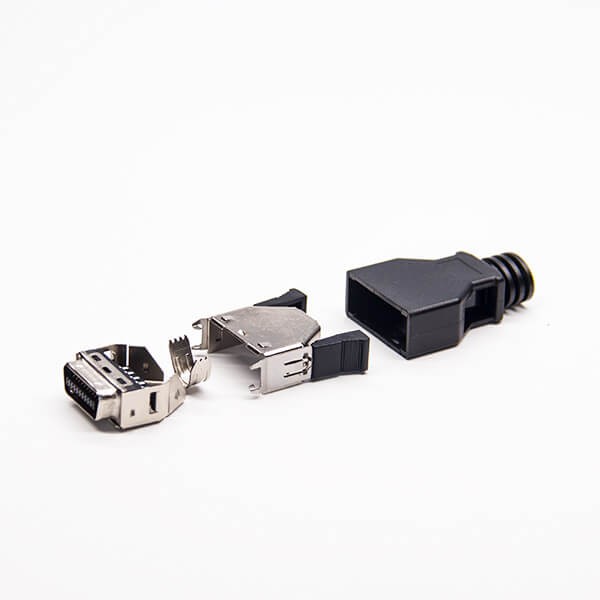 20Pin SCSI Connector Male 180 Degree Black Push Button Solder Type