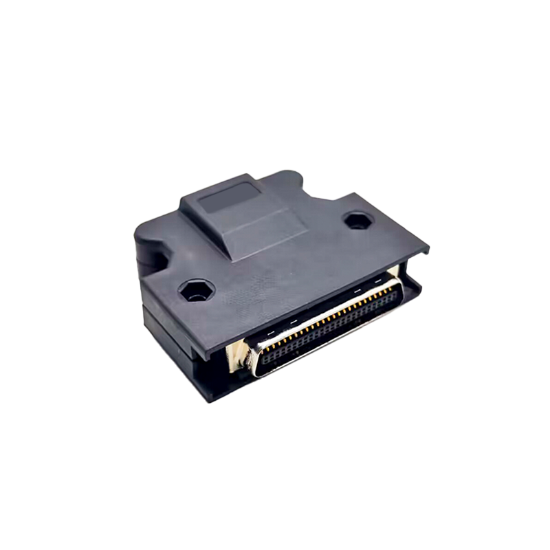 50 Pin Screw Type SCSI MDR Male Black Plastic Shell Solder Type