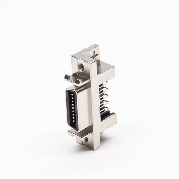 SCSI Connector Right Angled Female 20 Pin Staking Type DIP for PCB Mount