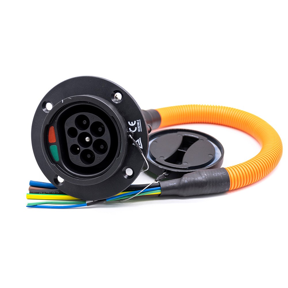 32A 415V single phase EV Charger IEC 62196 Type 2 AC Charging Socket with 0.5M Cable