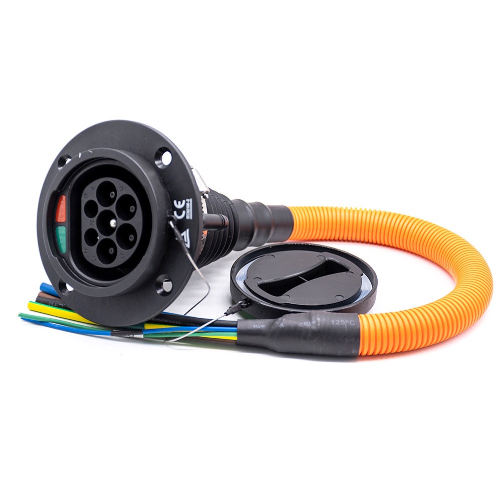 32A 415V single phase EV Charger IEC 62196 Type 2 AC Charging Socket with 0.5M Cable