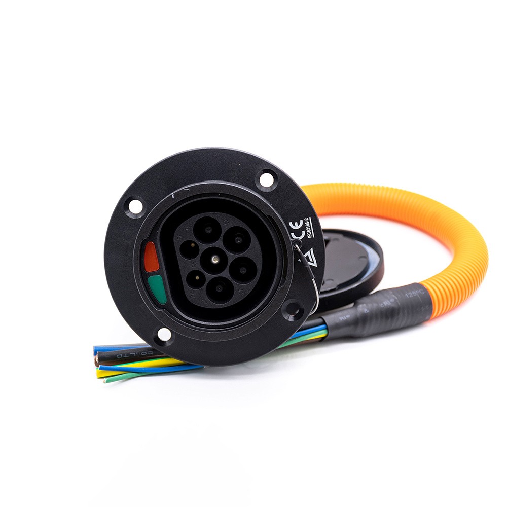 32A 415V single phase EV Charger IEC 62196 Type 2 AC Charging Socket with 0.5M Cable
