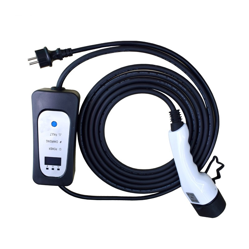 AC 16A 250V Single Phase EV Charger Mode 2 IEC 62196 Type 2 Connector Plug with 5M Cable For Vehicle End