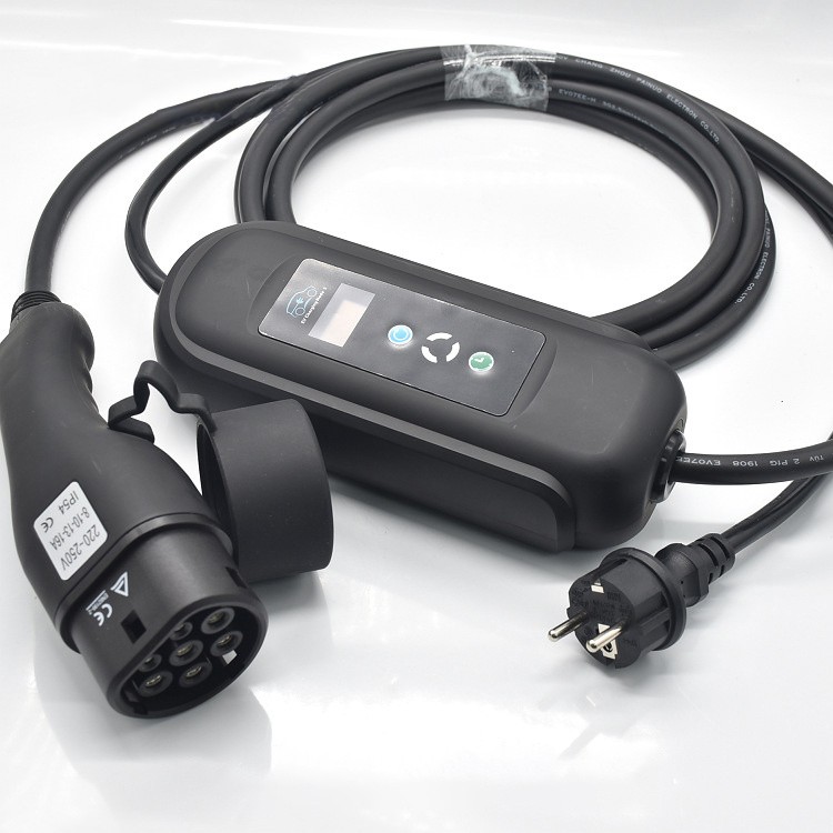 AC 16A 250V Single Phase EV Charger Mode 2 IEC 62196 Type 2 Connector Plug with 5M Cable For Vehicle End