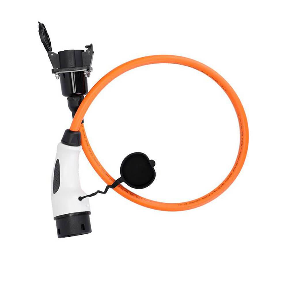 Type 1 to Type 2 cable EV / PHEV Charging Cable Adapter Converter - 32A with 1 Meter Length