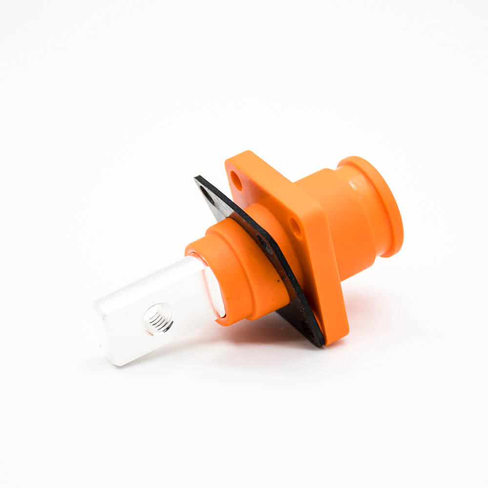 High Current Waterproof Connector 8mm Right Angle Plug and Socket Orange IP65 150A Surlok