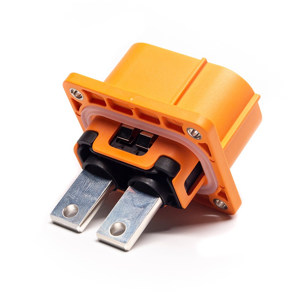 150A HVIL Socket High Voltage Interlock Connector 2Pin 6mm Plastic W/busbar M6 Thread Hole