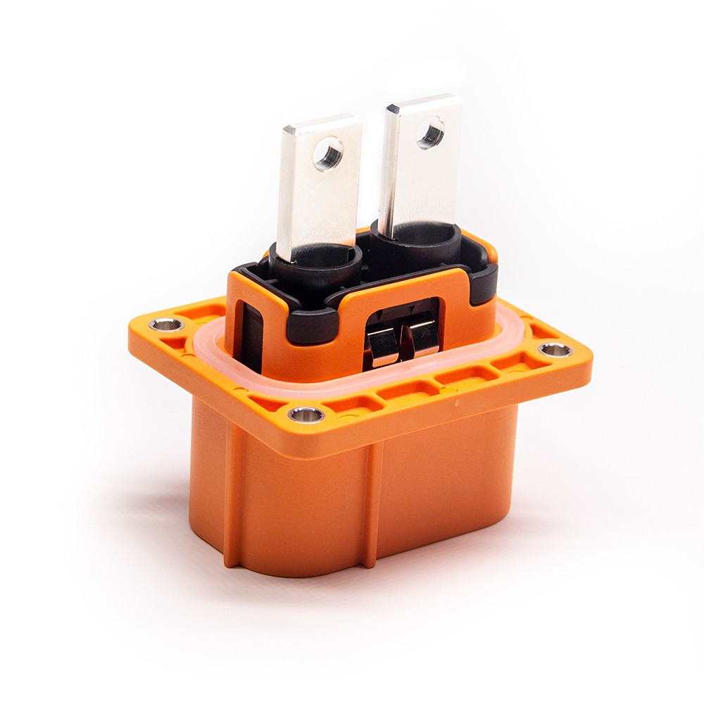 150A HVIL Socket High Voltage Interlock Connector 2Pin 6mm Plastic W/busbar M6 Thread Hole